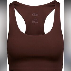 NWT girlfriend collective brown Paloma racerback sports bra S gym activewear
